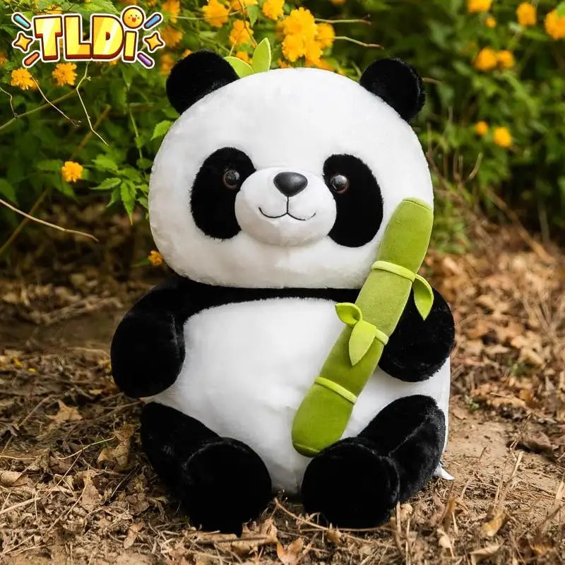 Cobertor de Bambu com Pandas de Pelúcia