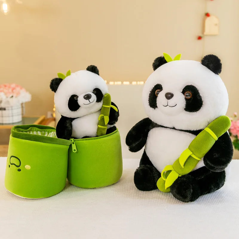 Cobertor de Bambu com Pandas de Pelúcia